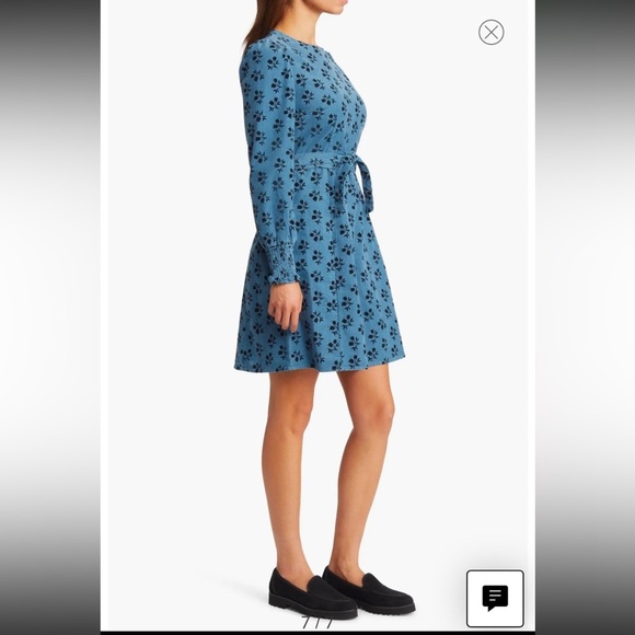 Boden blue floral cord dress with belt size 4L - Picture 10 of 16